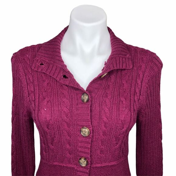 NWT Nordstrom Caslon plum button up cardigan S - Picture 3 of 11